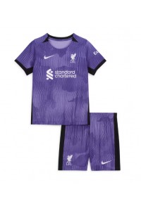 Fotbalové Dres Liverpool Dětské Třetí Oblečení 2023-24 Krátký Rukáv (+ trenýrky)